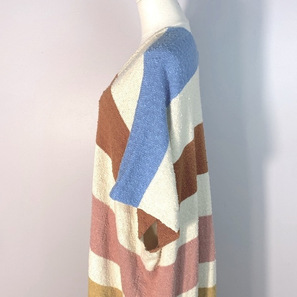 Anthropologie By Together Colorful Striped Kimono Cardigan with fringe size S/M - Picture 7 of 12